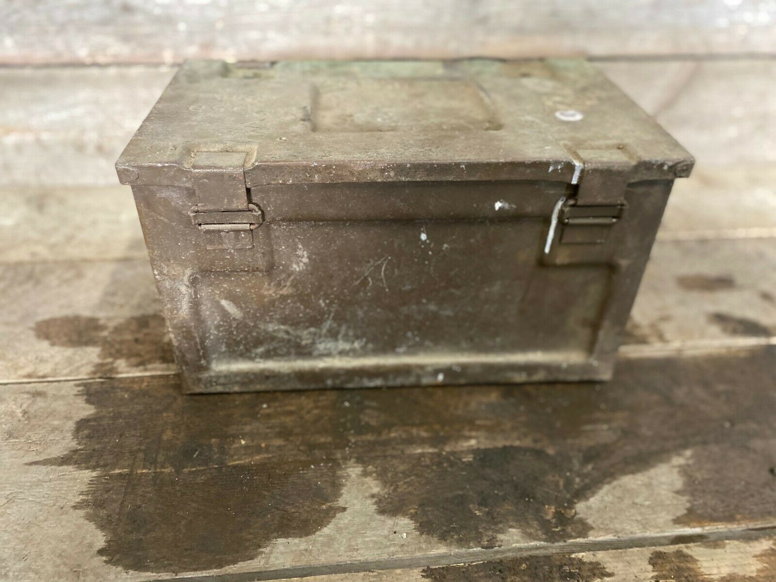 Vintage Original British Army Steel Ammo Box Brown H50 box 1950's ...